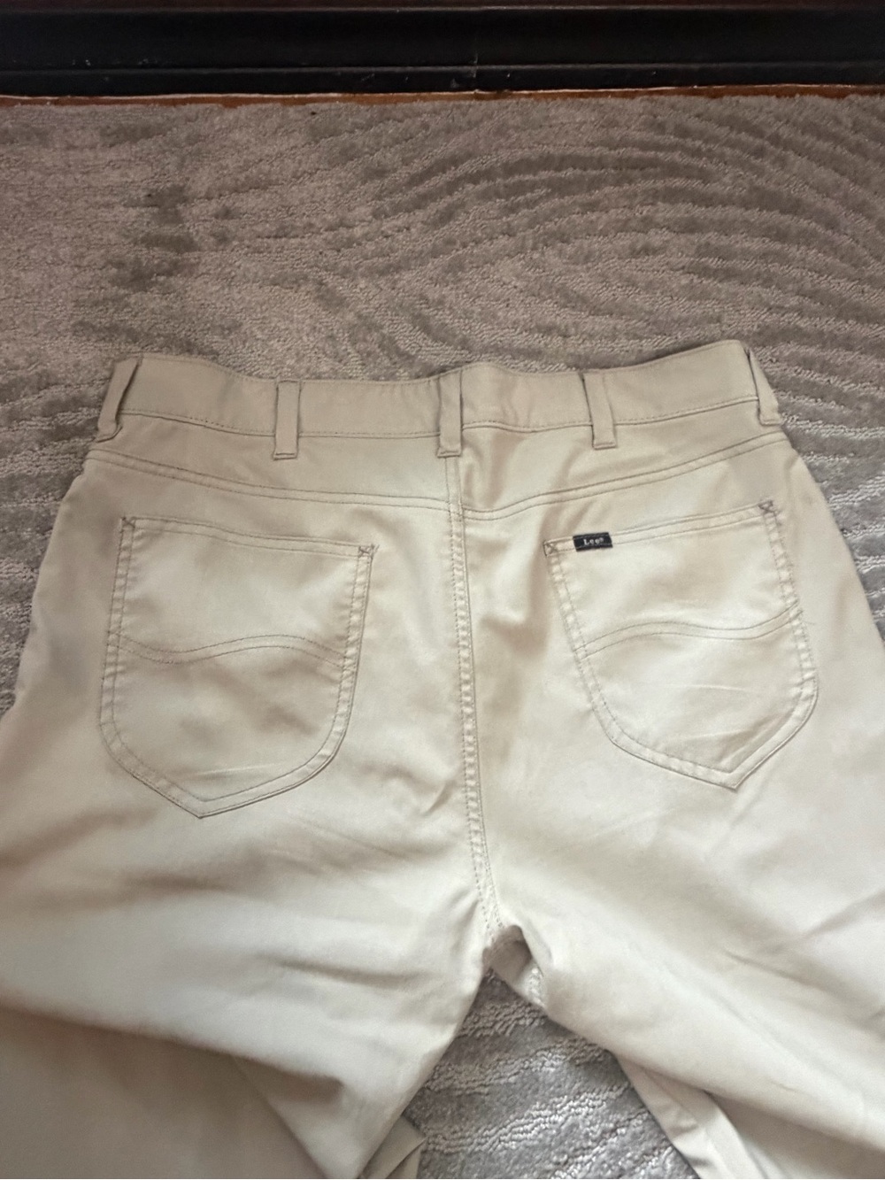 Lee Golf Series Khaki Pants - Light Tan Back Pocket Detail